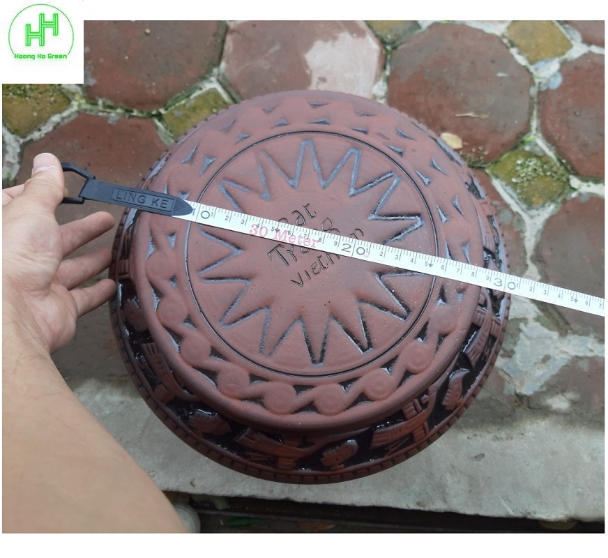 Bình, Chum, Vại ngâm r ượu chạm khắc họa tiết trống đồng, chất liệu Sành Bát Tràng, dung tích 20L