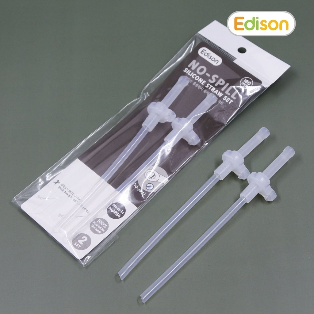 Set ống hút silicon đa năng cho bé tập uống, tập hút hiệu quả Edison 3024 Chính hãng Hàn Quốc