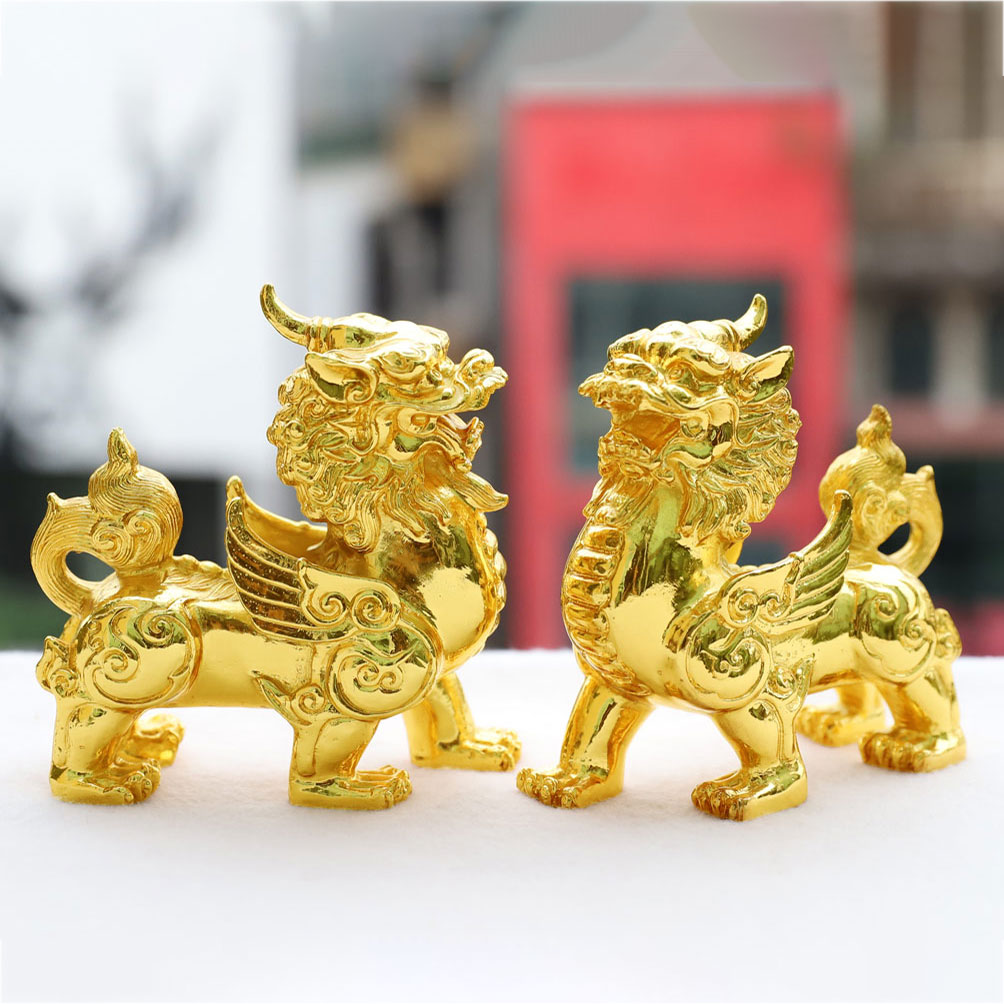 Tượng Tỳ Hưu phong thuỷ mạ vàng 24K