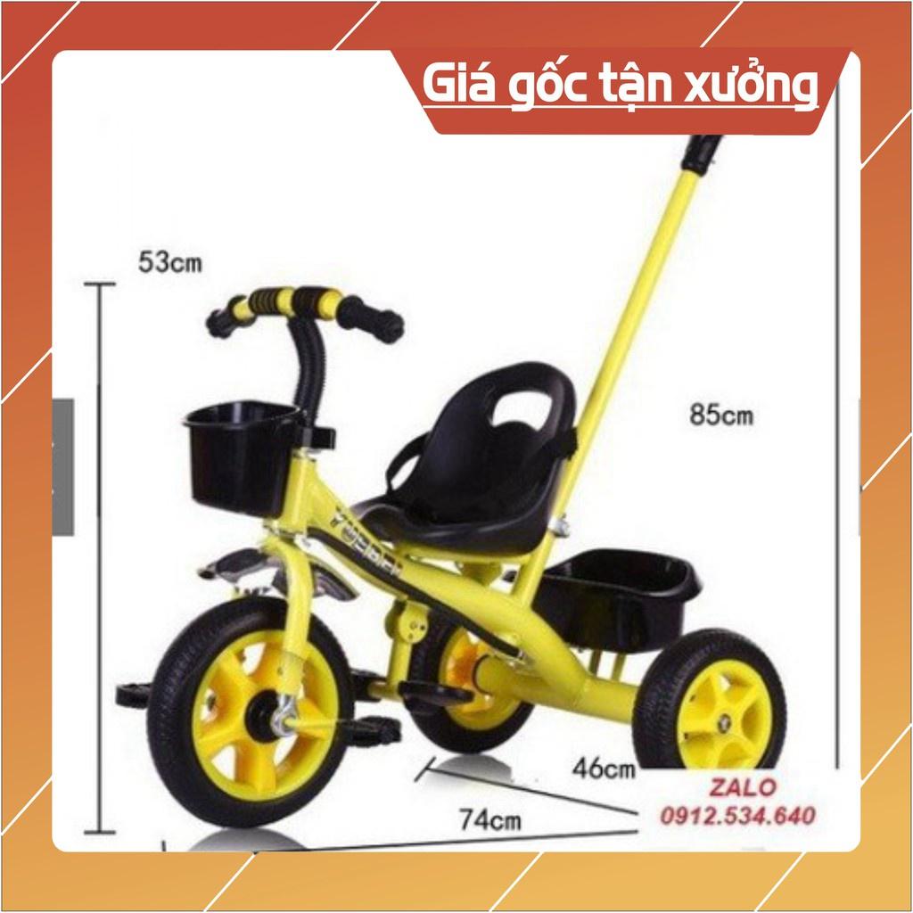 Xe đạp trẻ em, xe đẩy 3 bánh có bàn đạp cần đẩy và giỏ để đồ dành cho bé từ 1 đến 6 tuổi