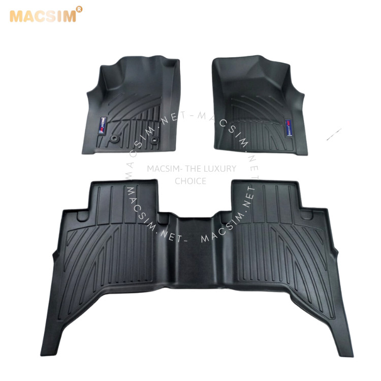 Thảm lót sàn xe ô tô Toyota Hilux 2008-2014 Nhãn hiệu Macsim chất liệu nhựa TPV cao cấp màu đen