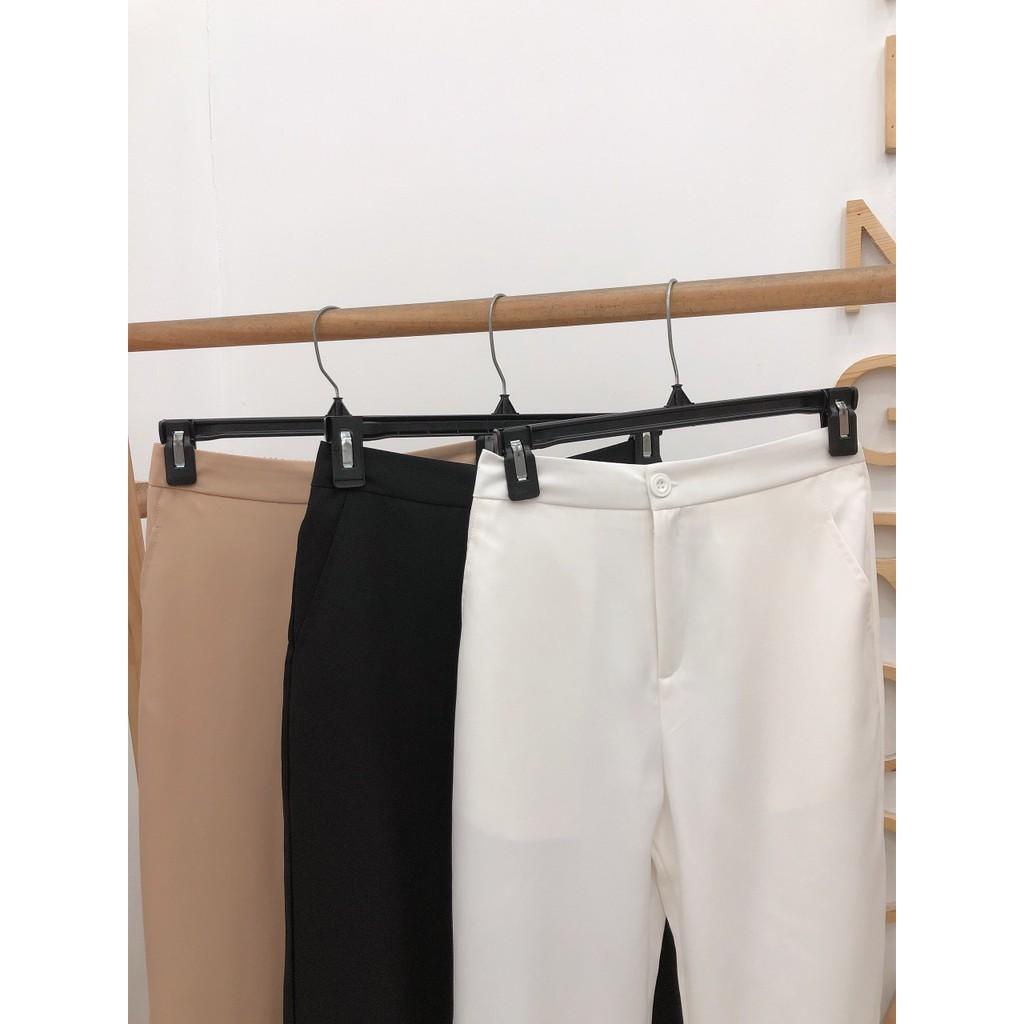 QUẦN TÂY ĐEN TRẮNG NUDE LƯNG THUN CẠP CAO PHÍA SAU CÓ LƯNG THUN SUÔNG ỐNG ÔM-hình thật shop chụp