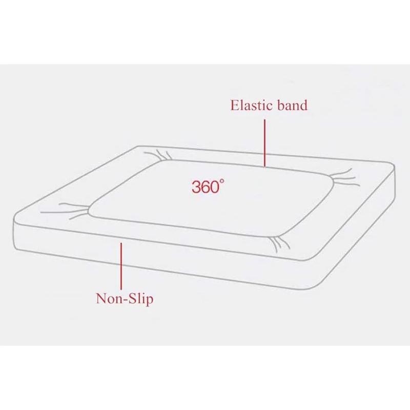 WOSTAR Mùa Đông Ấm Chồn Cashmere Thun Trang Bị Tấm Nệm Bao Da Bảo Vệ Giường Đôi Mềm Mại Ấm Cúng Vua Kích Thước Giường