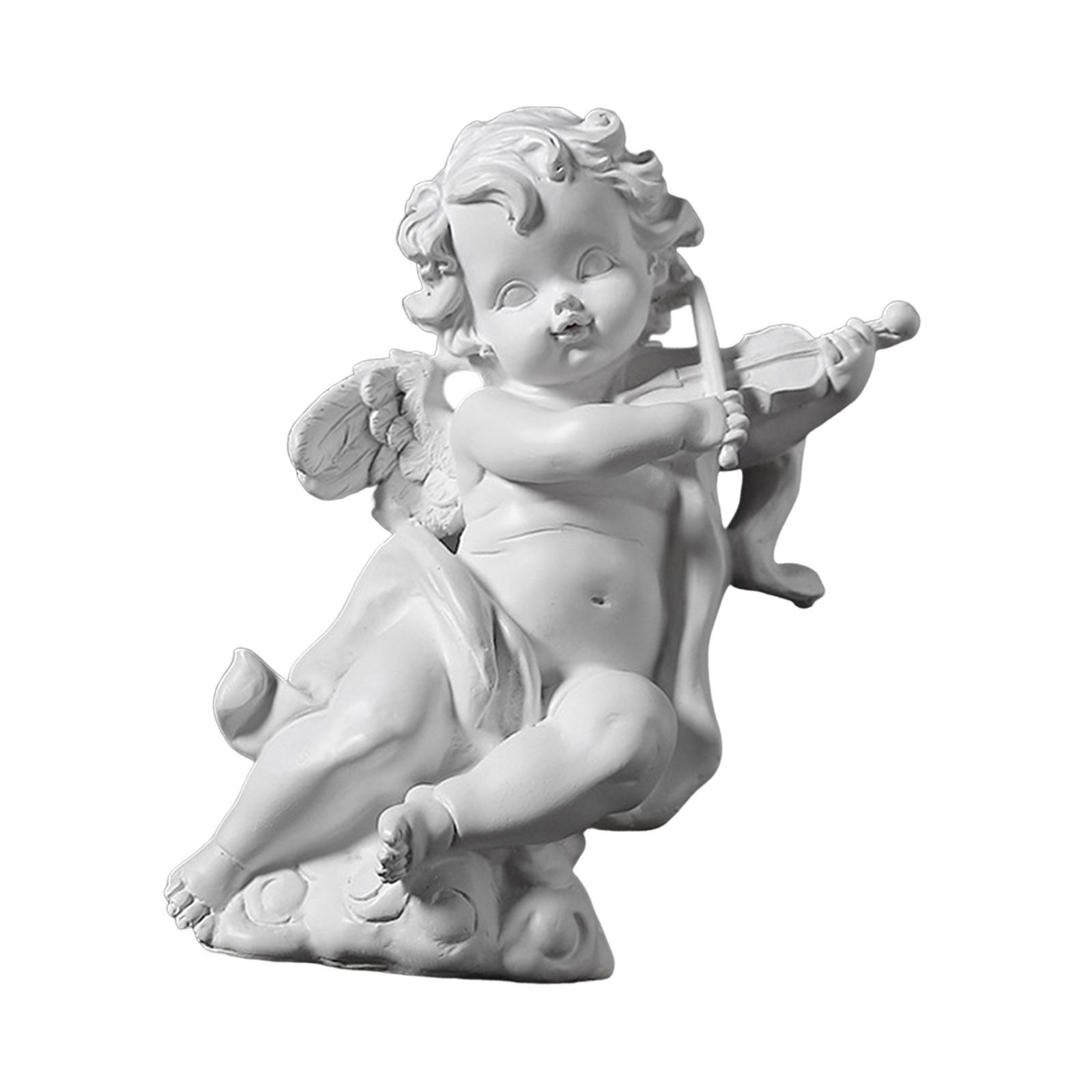 Angel Figurine Adorable Angel Sculpture Resin Cherub Statue for Bedroom Home