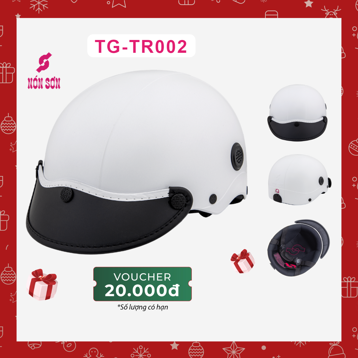 ƯU ĐÃI  -Mũ bảo hiểm lỗ thông gió chính hãng NÓN SƠN ATG-TR002