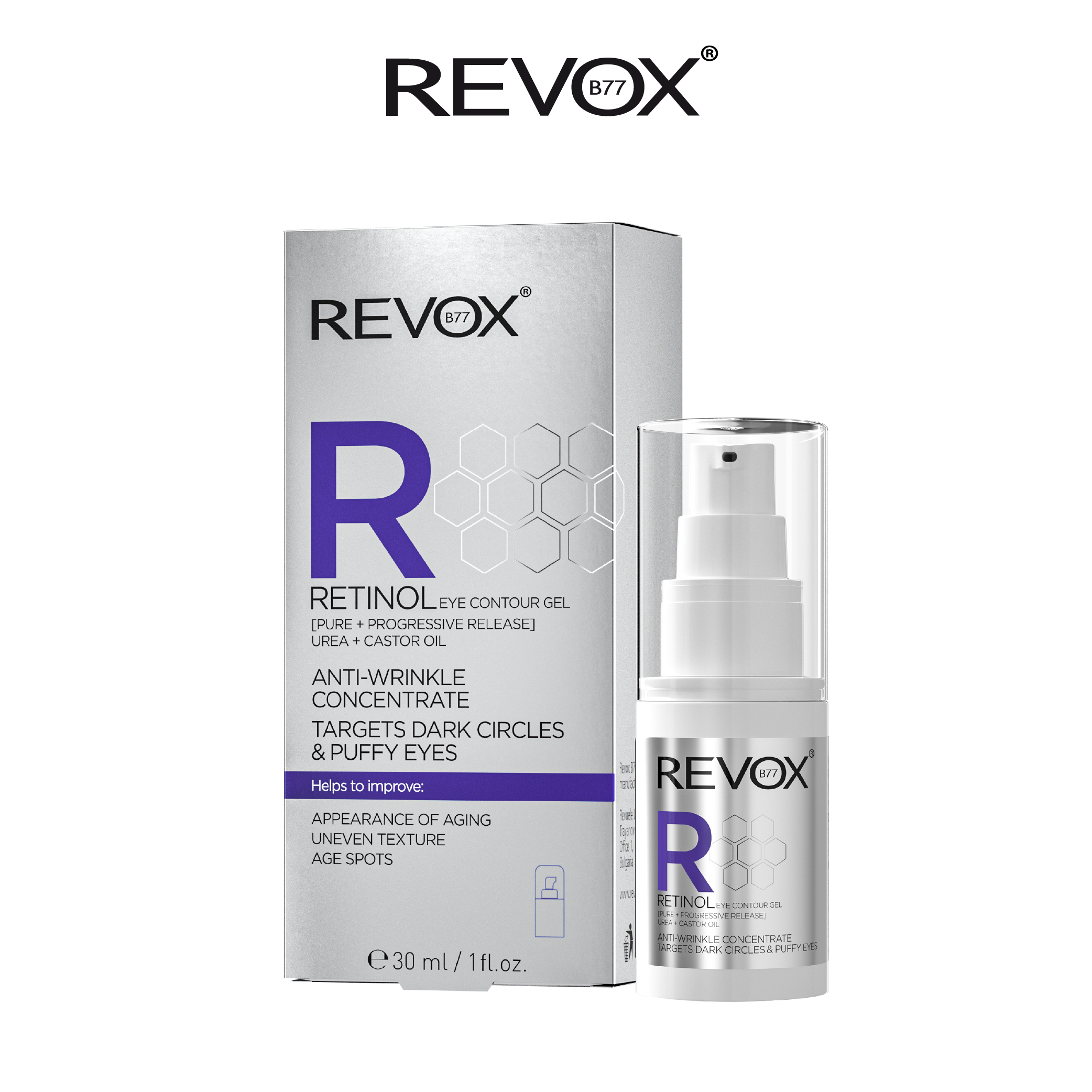 Gel dưỡng ngăn ngừa lão hóa chứa retinol cho vùng da quanh mắt Revox B77 R Retinol - 30ml