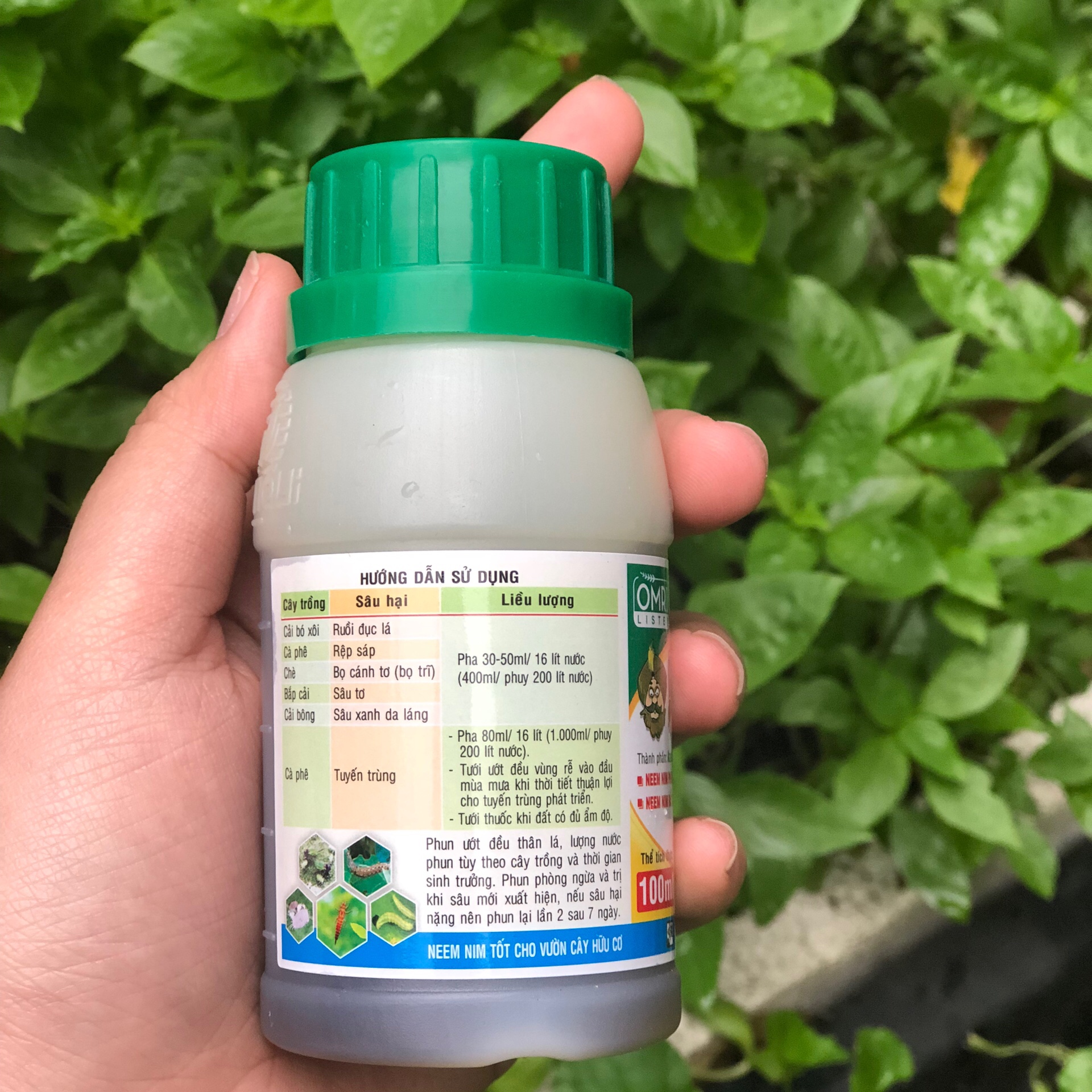 Neem Nim Xoan Xanh Green 0.3 EC- Thuốc trừ sâu sinh học - 100ml