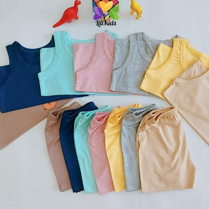 Bộ Ba Lỗ Chất Thun Lạnh Màu Họa Tiết Quả Dễ Thương Cho Bé
