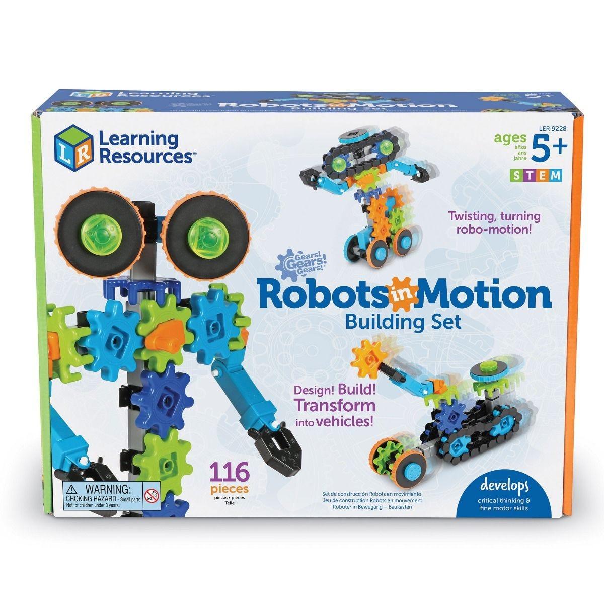 Learning Resources Đồ chơi xây dựng bánh răng cưa robot chuyển động - Gears! Gears! Gears! Robots in Motion