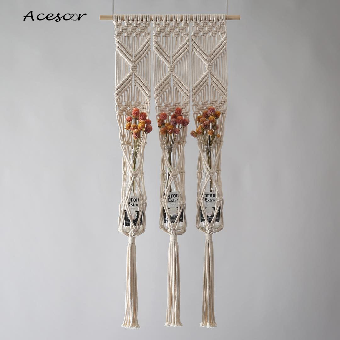 Giỏ Treo Hoa Trang Trí Tường Macrame GH01 - Sản Phẩm Handmade Nghệ Thuật, Dùng Treo Tường Decor, Làm Quà Tặng, Trang Trí Phòng Khách, Phòng Ngủ (Trang Trí Nhà Cửa)