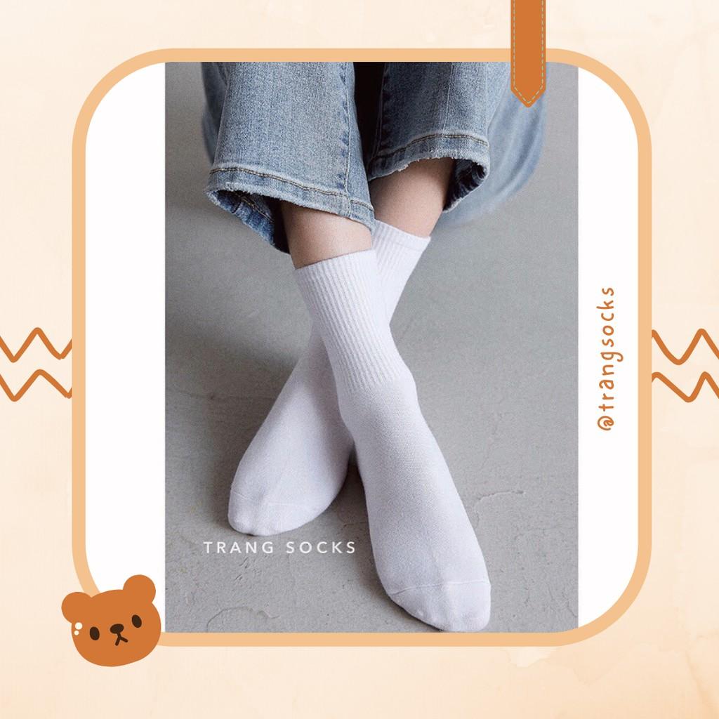 Tất trơn trung cổ gân - Long socks