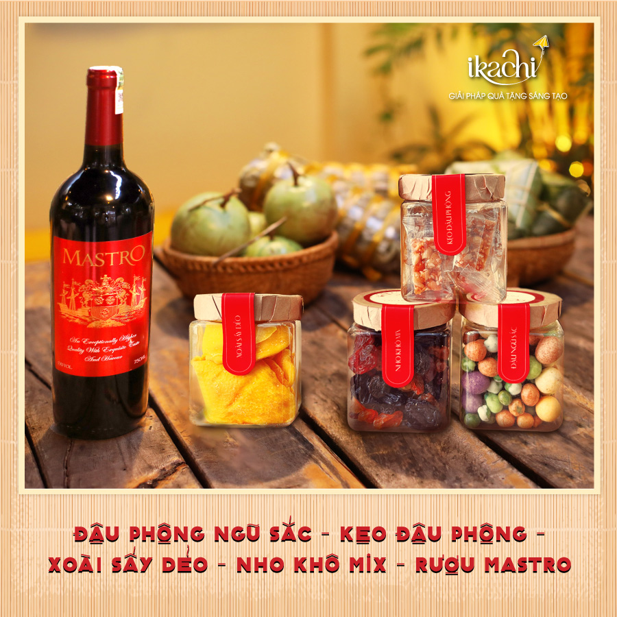 (COMBO ƯU ĐÃI 859K) - Set hộp quà Tết Xanh Ikachi SẮM TẾT + ĐỦ ĐẦY