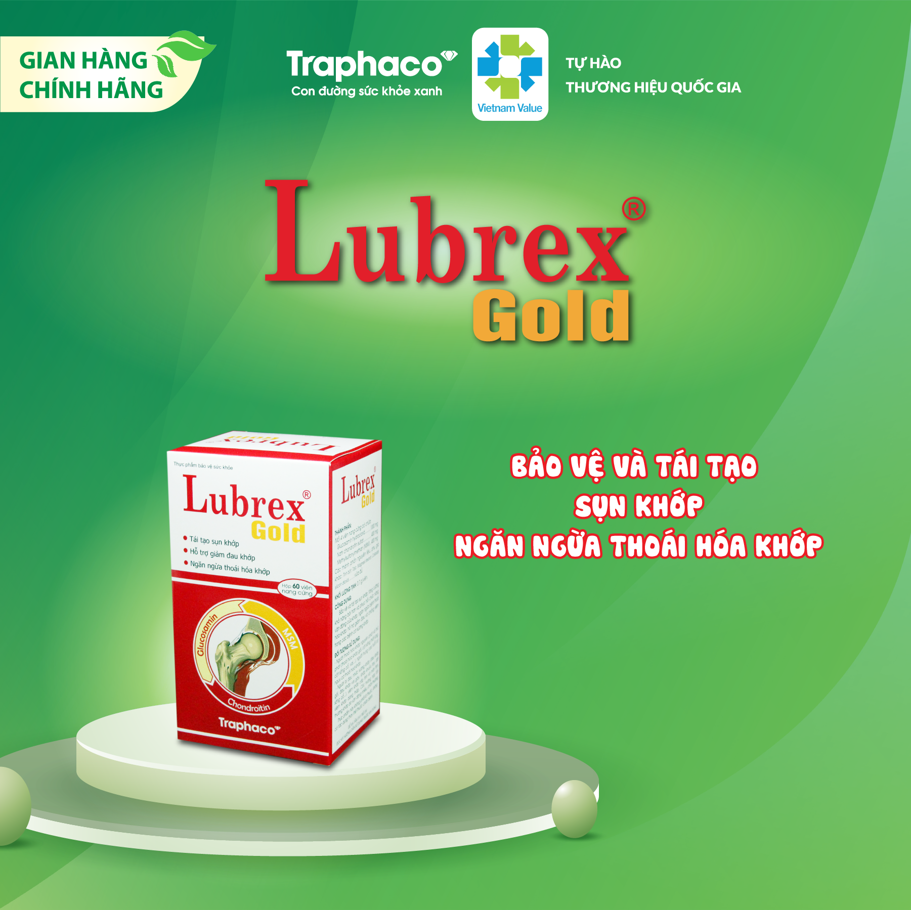 LUBREX GOLD - BẢO VỆ VÀ TÁI TẠO SỤN KHỚP - NGĂN NGỪA THOÁI HÓA KHỚP