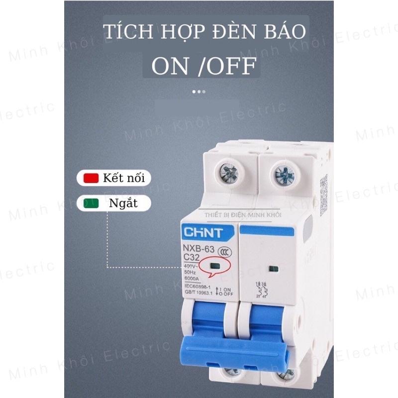 Aptomat CHINT MCB NXB-63, cầu dao chint 1P,2P,3P các loại, aptomat tép Dòng Cắt 6kA