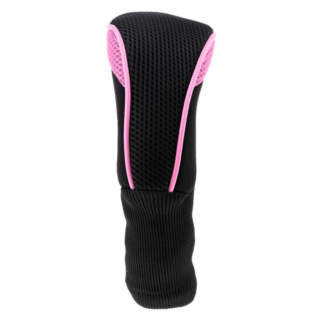 3pcs Long Neck Golf Club Head Cover Wood Headcover for  Women Black