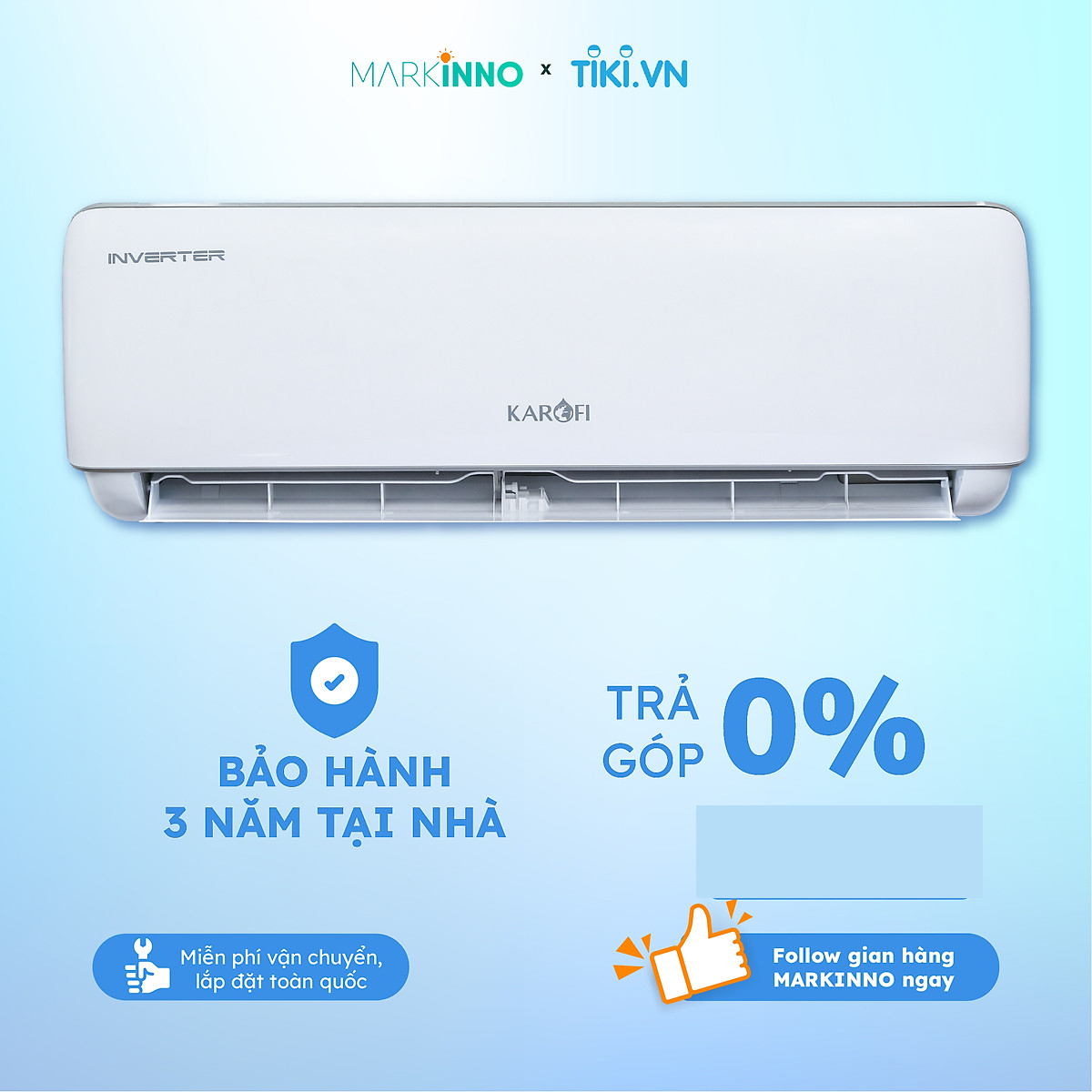 Máy điều hòa không khí KAROFI KDC-WI12 IVENTER cửa 1 chiều 12000BTU, công nghệ thông minh 4 tự động hàng chính hãng - Giao Toàn Quốc