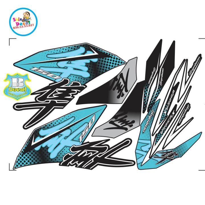 Tem rời winner X hayabusa dán xe đen