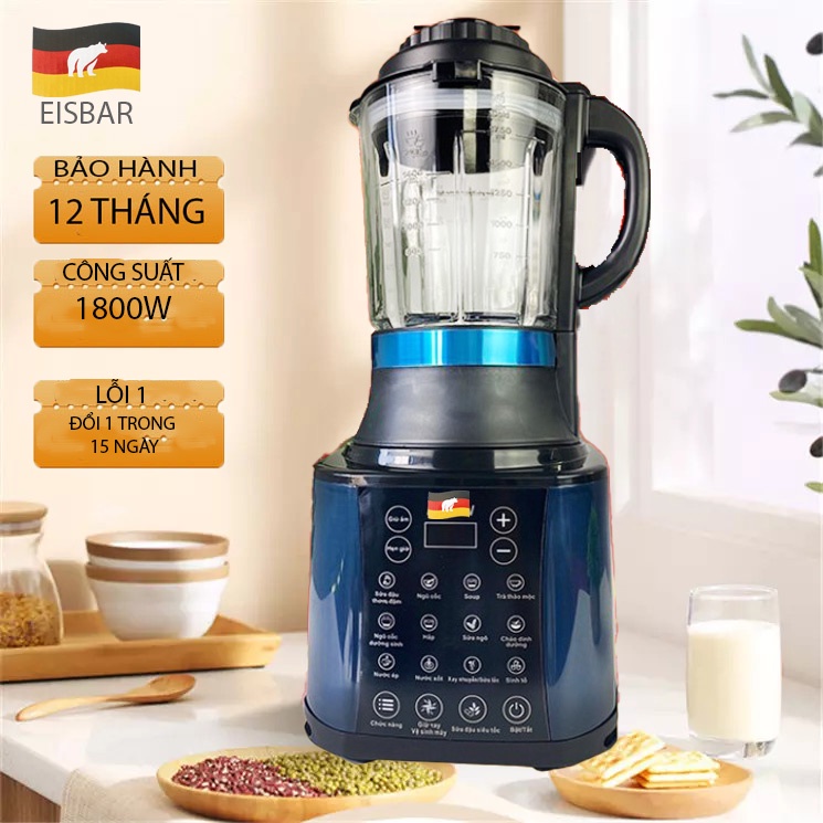 Máy làm sữa hạt đa năng 9 in1 HÀNG CHÍNH HÃNG EISBAR EB-1858 Công suất 1800W, 1,75L