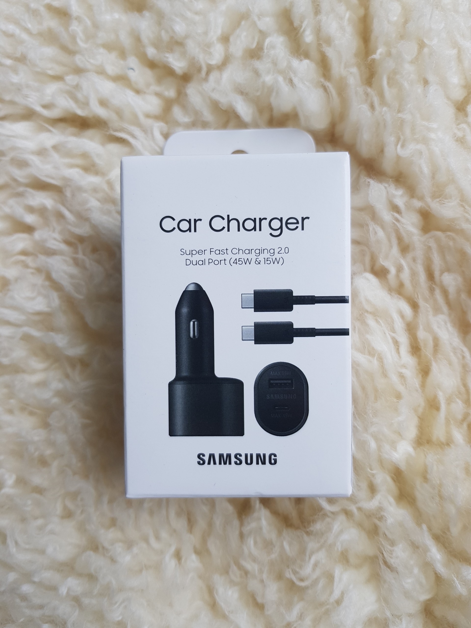 Sạc Đôi Xe Hơi - Ô tô Samsung - Car Charger Super Fast Charging 2.0 - Dual Port Kèm Cáp 5A- Chính Hãng Samsung Việt Nam Phân Phối