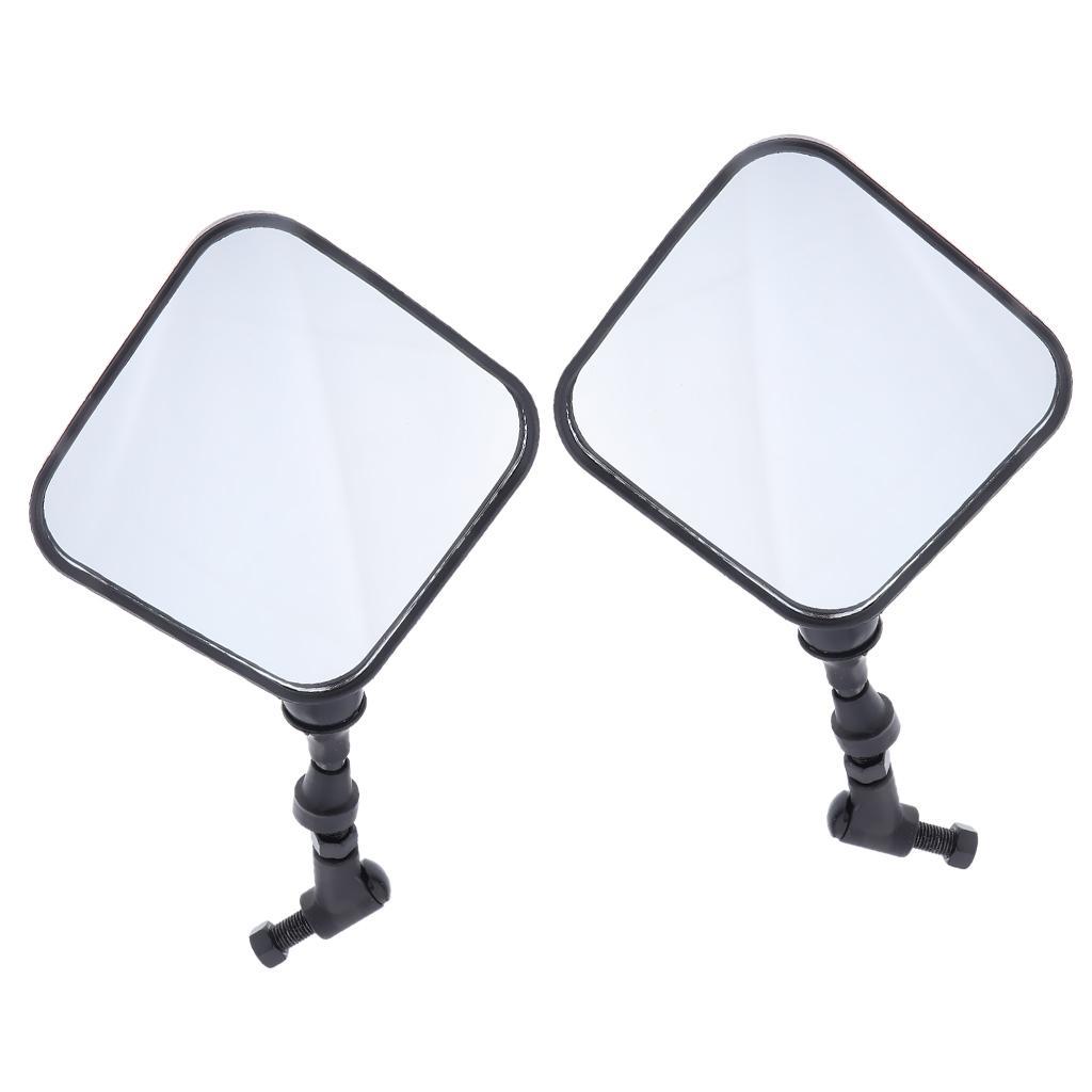2 Pieces Colorful Rear View Side Mirrors Universal suit for Motorcycle Cruiser Chopper ATV Scooter, Black