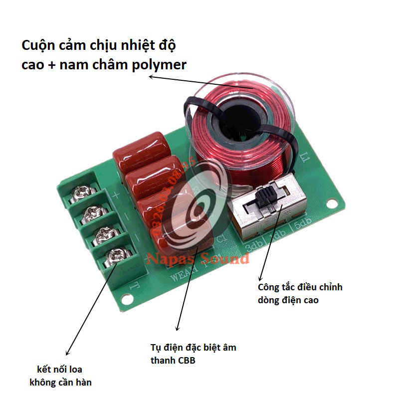 MẠCH PHÂN TẦN LOA TRÉP T31 - LOẠI ĐA NĂNG ĐIỀU CHỈNH 3 KIỂU TRÉP KHÁC NHAU - MẠCH PHÂN TẦN CHỐNG CHÁY TREBLE