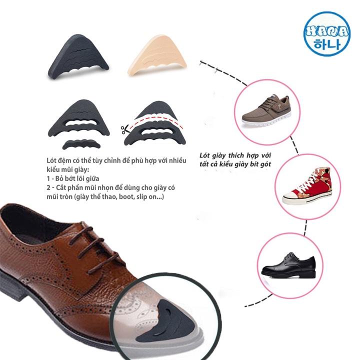 Lót mũi giày giảm size chống rộng tránh đau ngón chân chất liệu cao su non rất êm chân dùng được cho tất cả loại giày