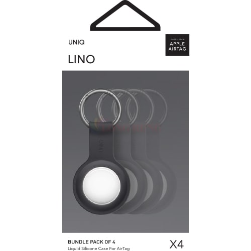 Bao da Uniq Lino Airtag UNIQ-AIRTAGBUN-LINOGRY (Set 4 cái) - Hàng chính hãng