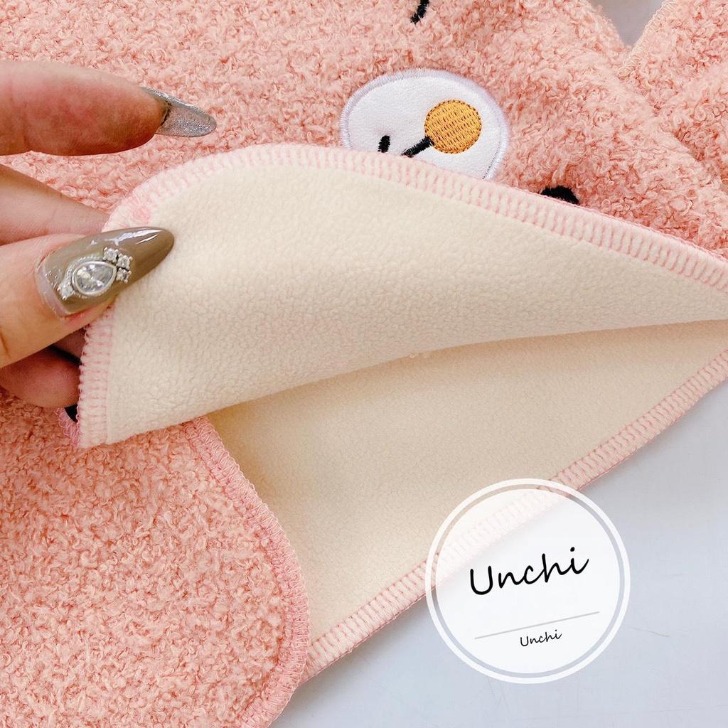 Áo gile tai gấu UNCHI chất lông mềm mại có lót nhung mẫu mới 2022 cho bé 4-14kg