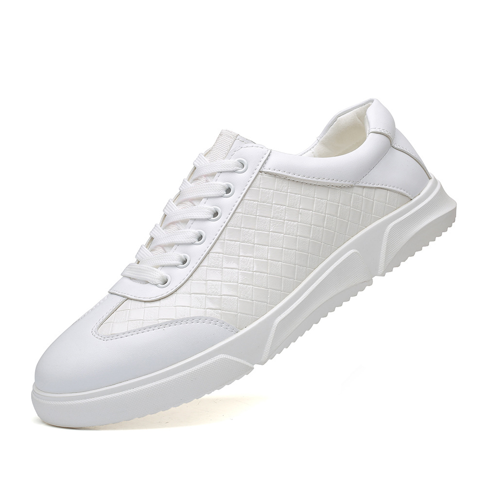 Overseas new men's large size casual shoes fashion trend wild white shoes leather shoes Korean men's shoes