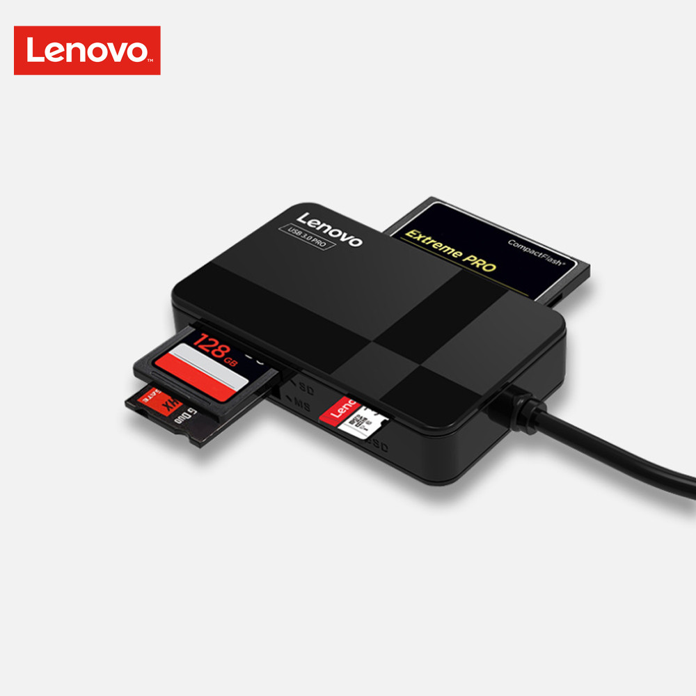 Đầu Đọc Thẻ Nhớ USB 3.0 Lenovo D303 Pro  Đọc 4 Thẻ Cùng 1 Lúc (TF, SD, CF, MS) - Hàng Nhập Khẩu