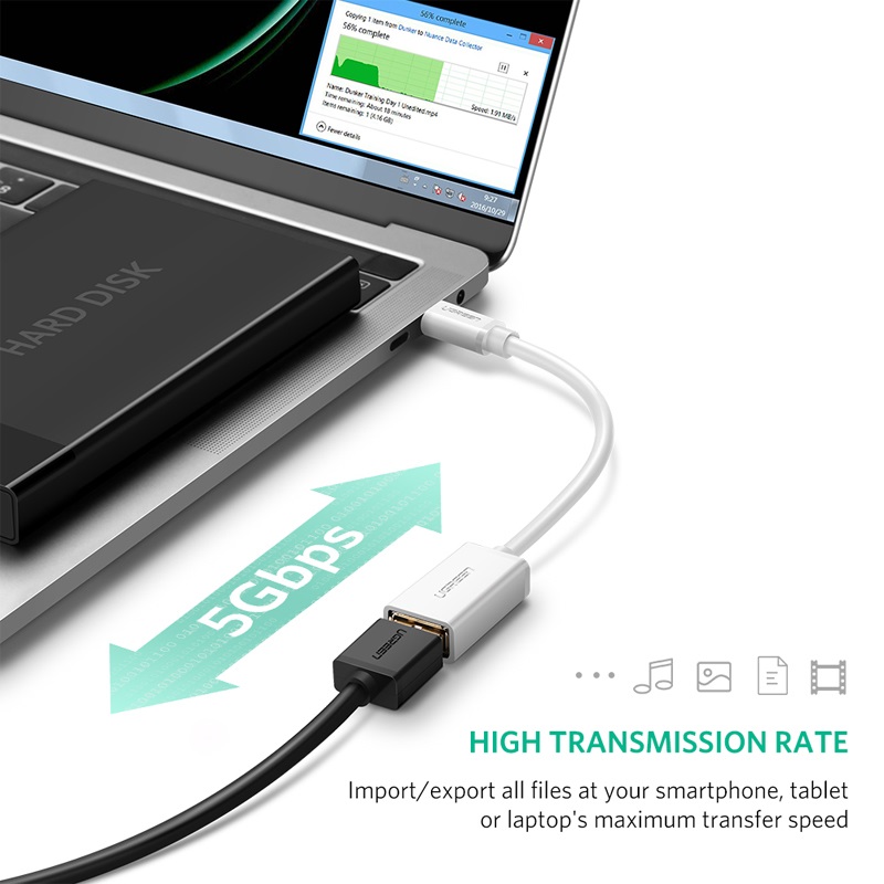 Cáp OTG USB Type-C to USB 3.0 chính hãng Ugreen 30702 hàng chính hãng