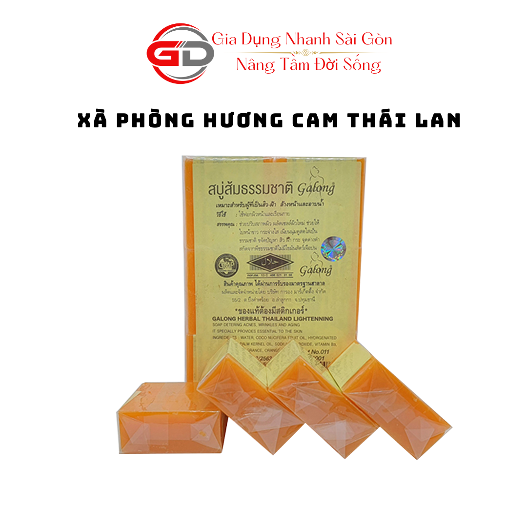 Xà phòng soap nghệ cam lốc 12 cục Thái Lan