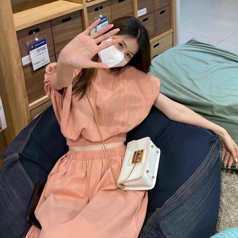 Sét Áo Bo Eo Váy Midi Chất linen Thun Co Giãn Nhẹ Linh Dilys Store