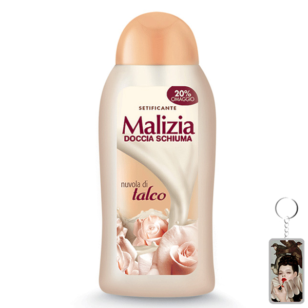 Sữa tắm bột hoạt thạch Malizia Delicate Bath Foam 300ml + Móc khóa