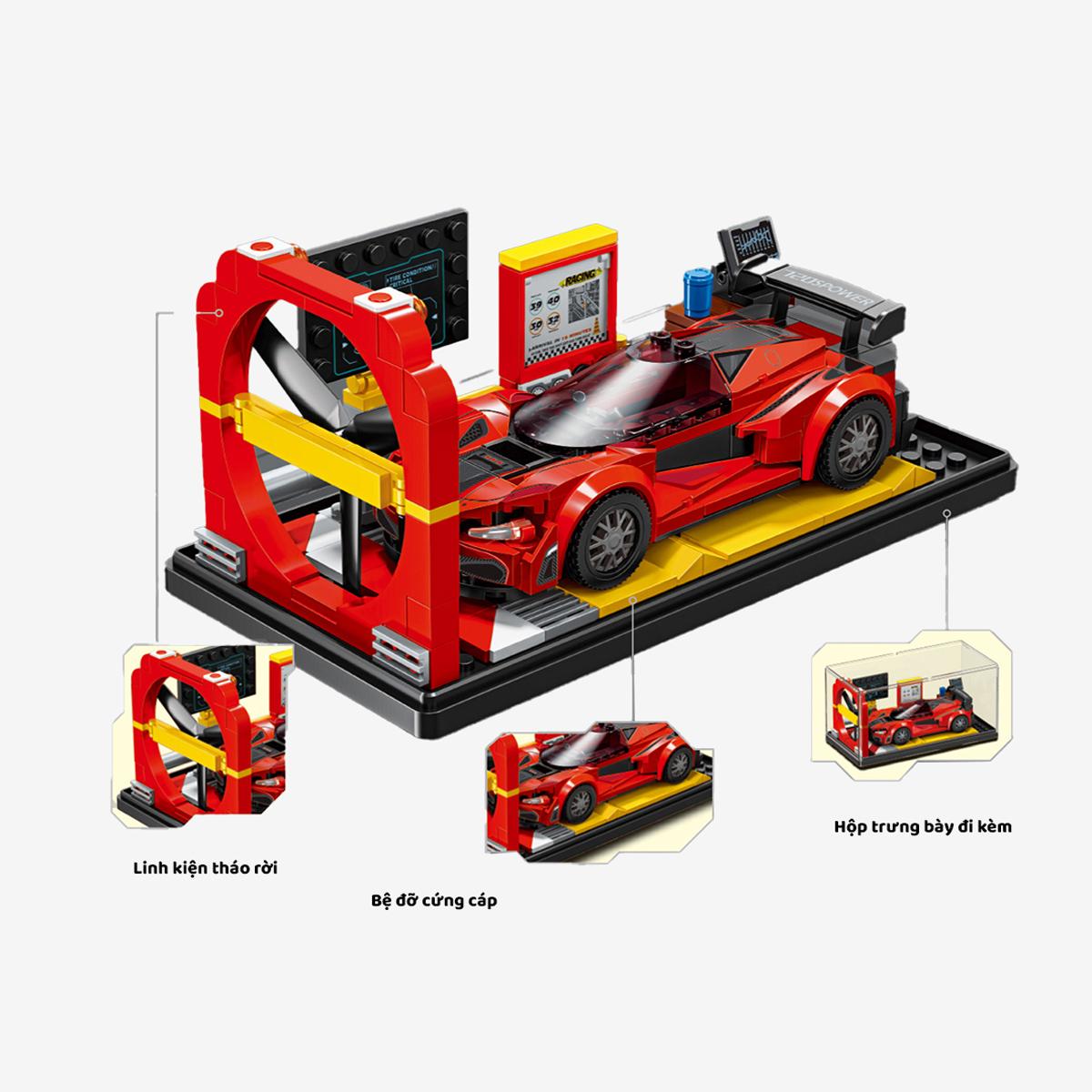 Đồ Chơi Lắp Ráp Mô Hình Xe Đua - Kèm Hộp Mica Trưng Bày - Sembo 717018