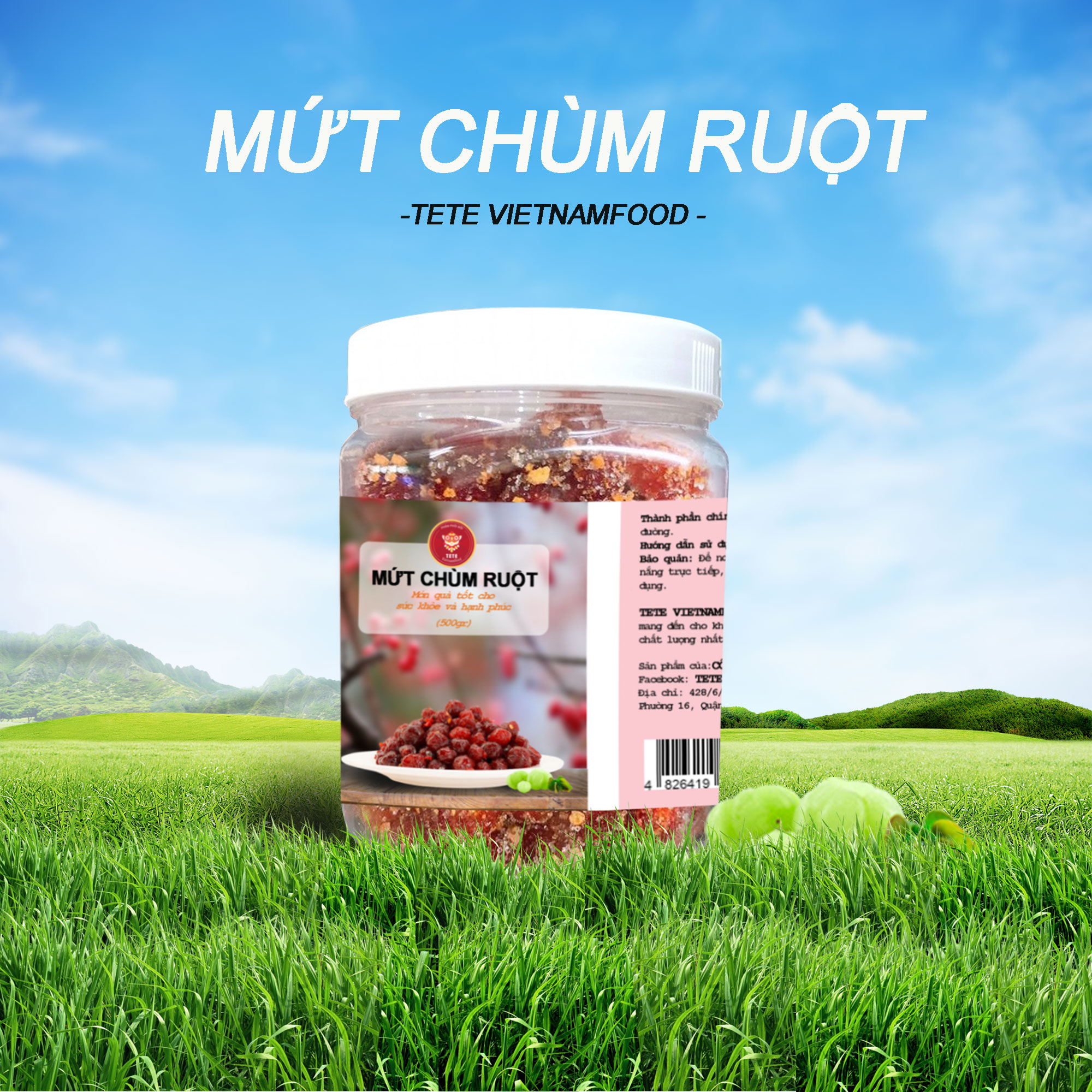 MỨT CHÙM RUỘT TETE 500 gram