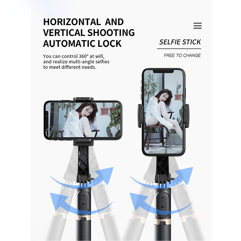 Gậy Selfie chống rung 1 trục CYKE, gậy selfie kiêm tripod đa năng kèm điều khiển từ xa bluetooth, xoay 360° cho smartphones - Hàng chính hãng