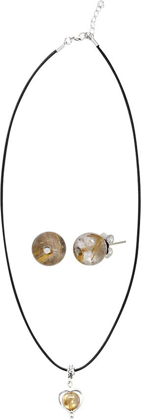 Bộ Bông Tai Và Mặt Dây Chuyền Thạch Anh Tóc Vàng Ngọc Quý Gemstones BT6