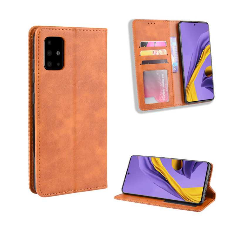 Bao da dành cho Samsung Galaxy M51 Flip Wallet Leather dạng ví đa năng siêu bền siêu êm