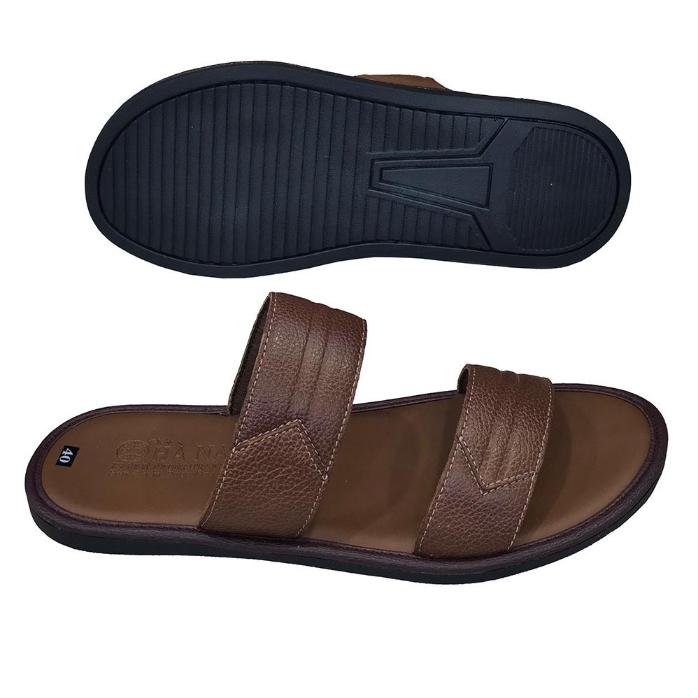 Dép Nam Quai Ngang HÀ NAM Da Bò Thật Cao Cấp DNA2145C