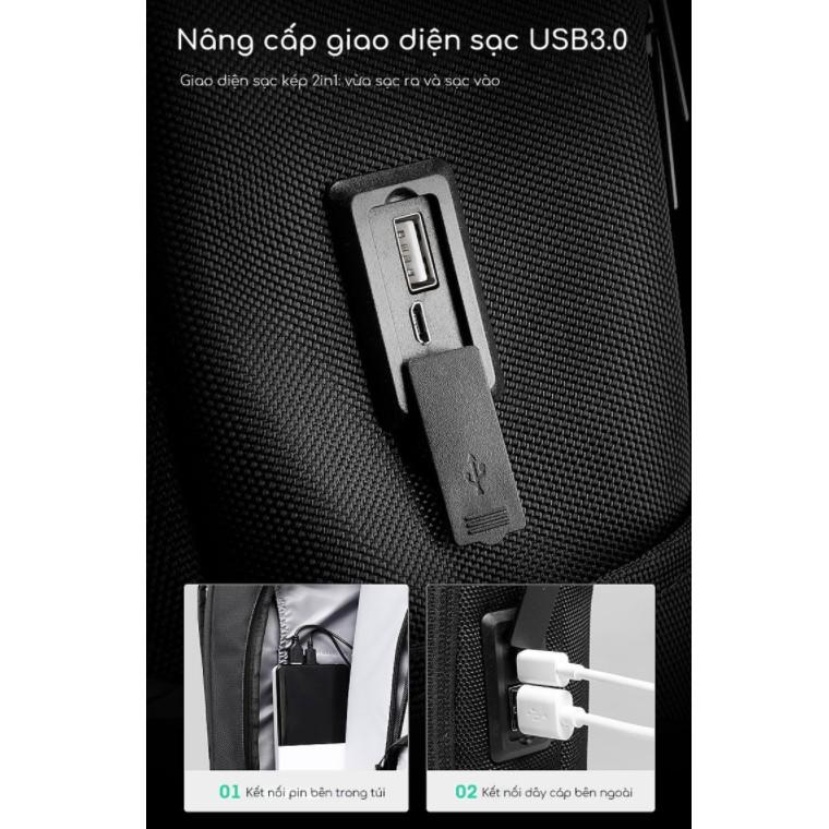 Túi đeo chéo Mark Ryden – AUTUNNO nam chất liệu vải Oxford chống thấm nước.