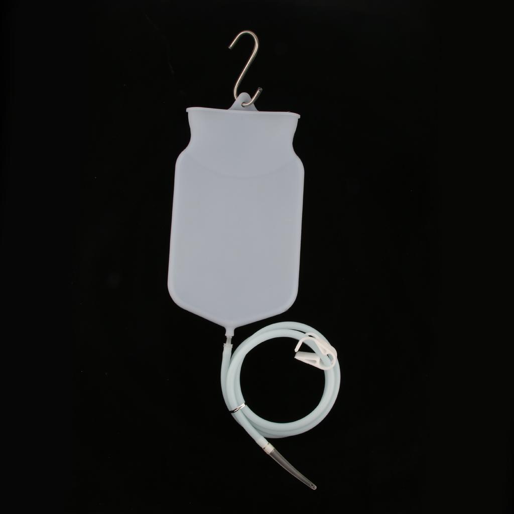 Men Women Enema Bag Kit Clean Anal Rubber Douche with Nozzle Tips Set 2L