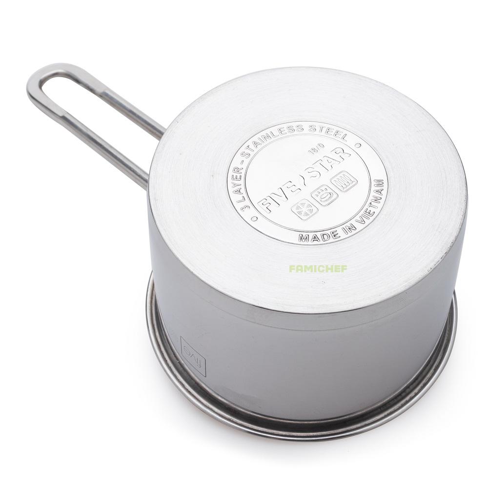 Quánh inox nắp kính 3 đáy FiveStar FSQ12001 12cm