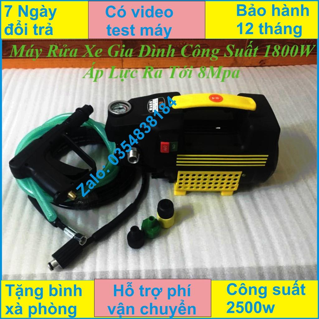 Máy xịt rửa mini - máy rửa xe sakura - 1800W, súg phun dài nửa mét - motor từ- tự hút nước