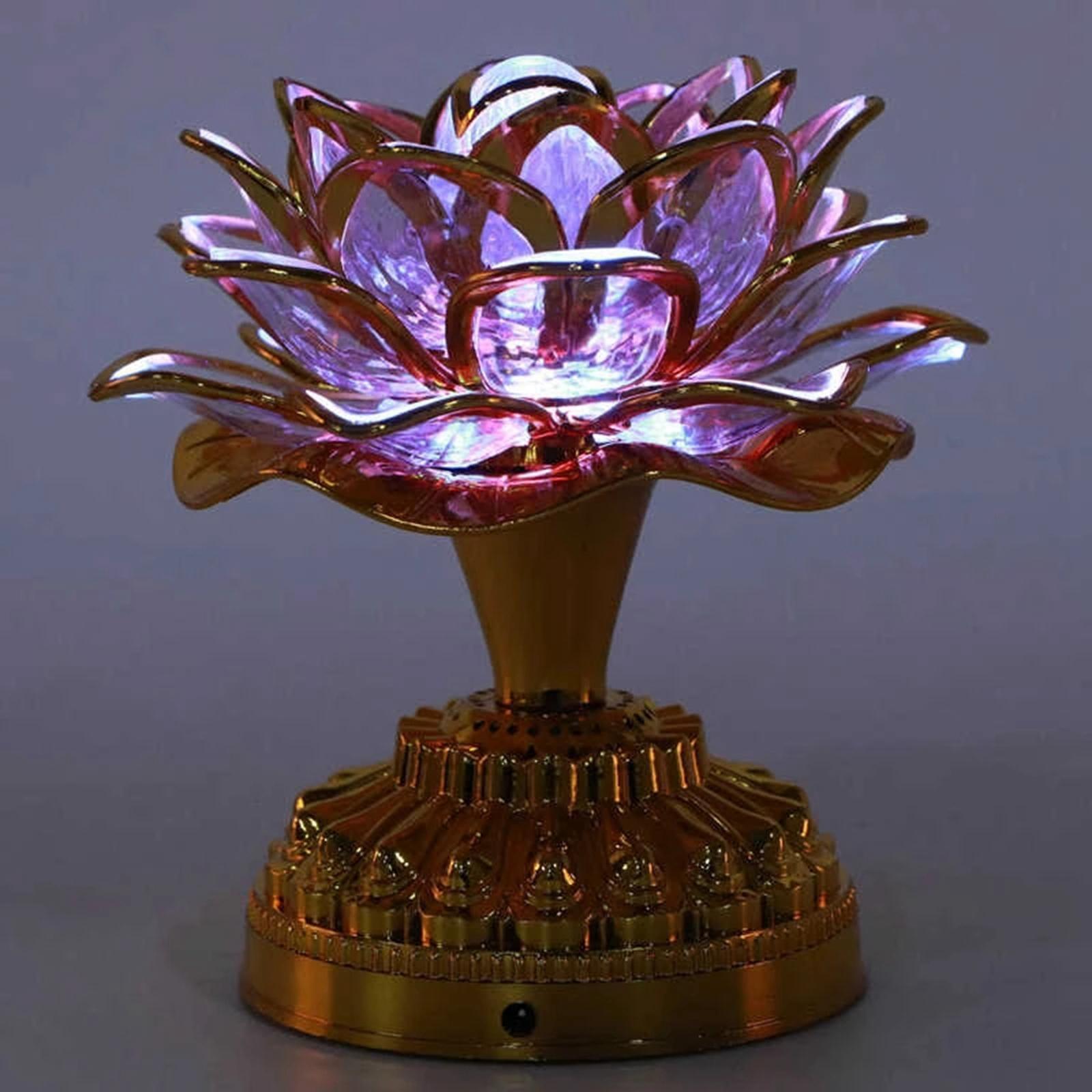 Portable Lotus Lamp Buddha Lotus Light for Temple Home Decor