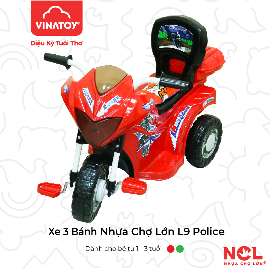 Xe 3 Bánh Nhựa Chợ Lớn L9 Police K1 - M1377-X3B