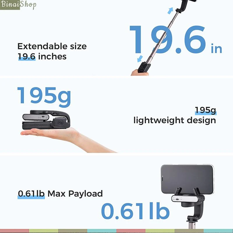 Hohem Isteady Q - Gimbal Chống Rung Kiêm Gậy Selfie Xoay 360°, Điều Khiển Từ Xa, Theo Dõi Khuôn Mặt- Hàng chính hãng