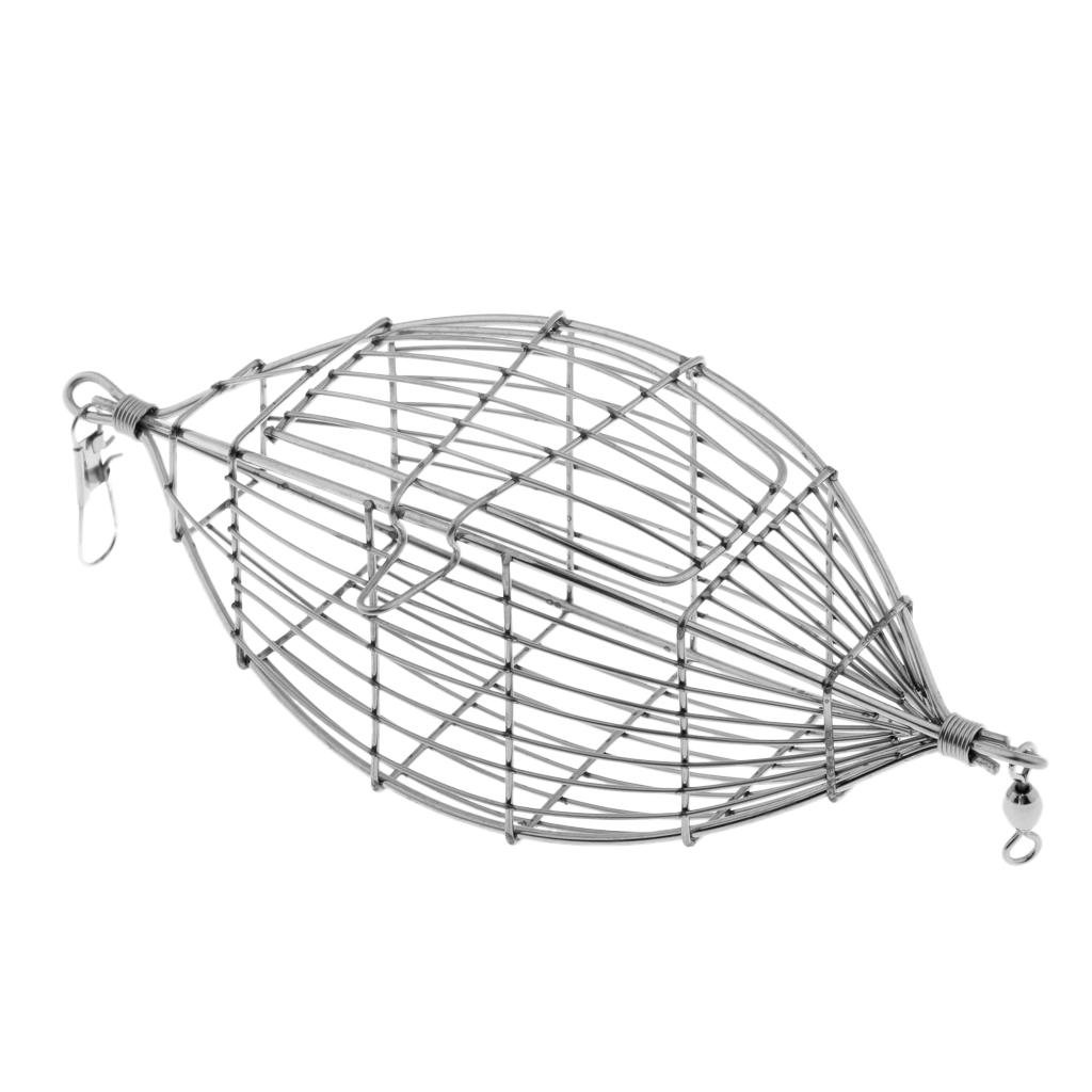 Stainless Steel In Line Wire Cage Bait Fishing Feeder Carp Fishing Tackle