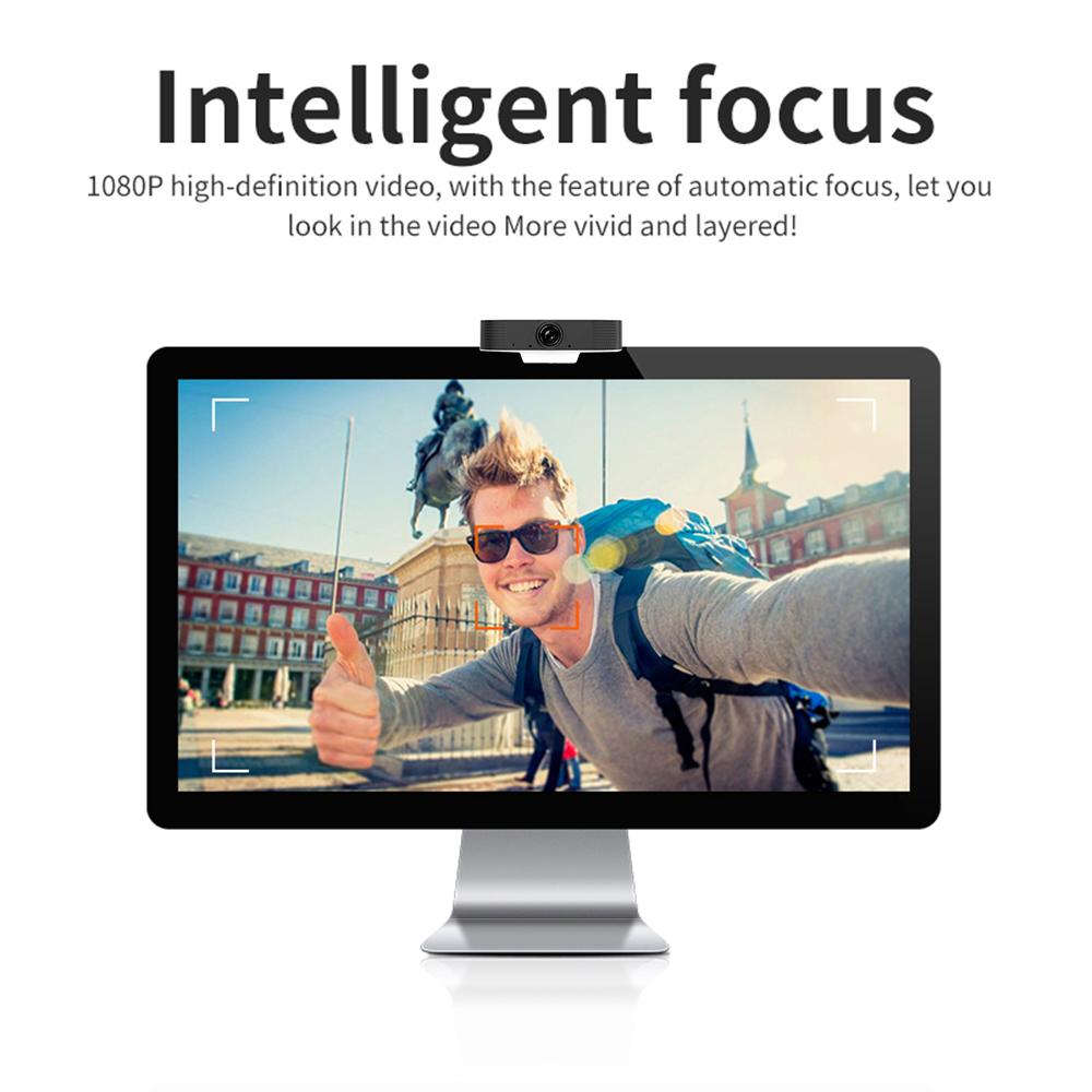 Webcam Full HD 1080P có micrô cho máy tính xách tay hoặc máy tính để bàn