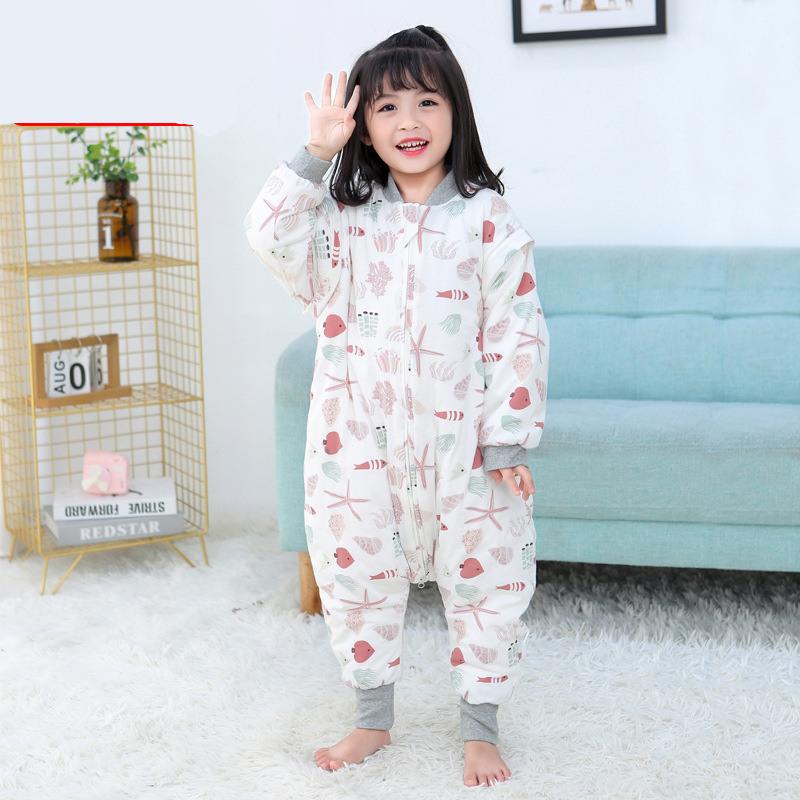Có Thể Tháo Rời Tay Dành Cho Bé Kids Cho Bé Ngủ Cotton Cho Bé Giấc Ngủ Ngon Bao Thu Đông Trẻ Em Chia-Chân Váy Ngủ túi